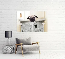 Sale Akustikbild MOPS MIT ZEITUNG Akustikbilder|Zeitungsständer