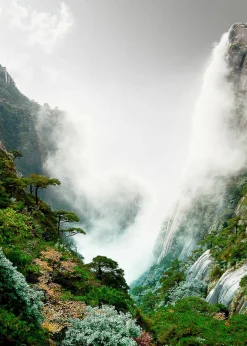 Outlet Aludibondbild FOGGY MOUNTAIN Metallbilder