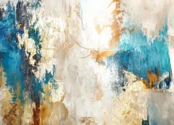 Clearance Aludibondbild GOLD AND BLUE II Metallbilder