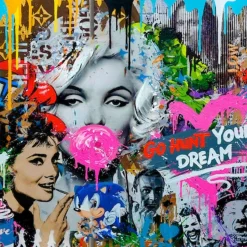 Clearance Aludibondbild GRAFFITI MARYLIN Metallbilder
