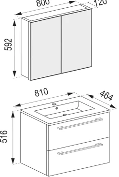 Outlet Badezimmerset BADINOS Komplette Badezimmer