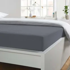 Clearance Bettlaken Baumwolle graphit Spannbettlaken|Spannbetttücher
