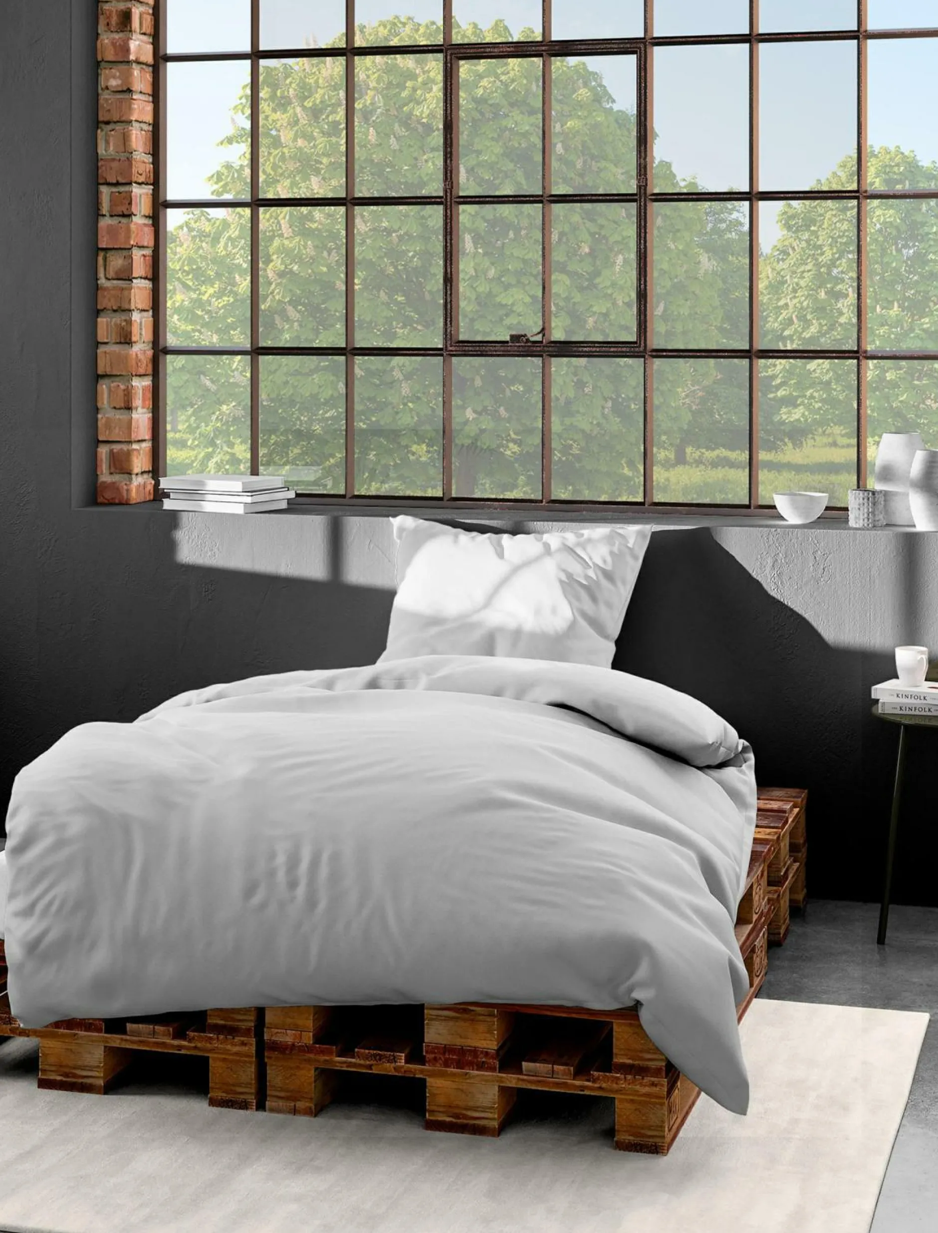 Clearance Bettwäsche Mako-Satin silber Bettwäsche|Bettwäsche