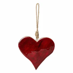 Clearance Christbaumschmuck Hänger HERZ ENAMEL Santa'S Village|Baumschmuck