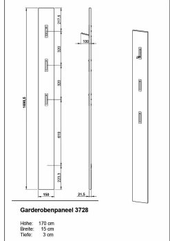 New Garderobenpaneel UTAH Wandgarderoben|Wandgarderoben