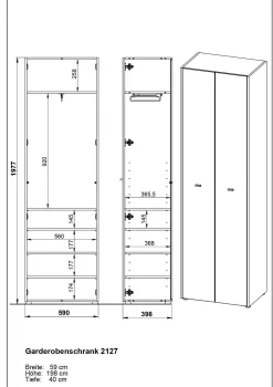 Sale Garderobenschrank LUCENA Garderobenschränke|Schränke