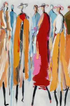 New Gemälde FARBENFROHE DAMENRUNDE Originalbilder