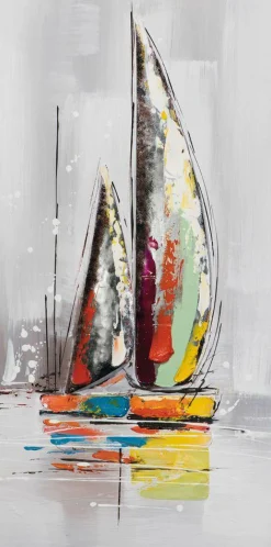 New Gemälde SEGELBOOT Originalbilder