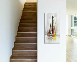 New Gemälde SEGELBOOT Originalbilder