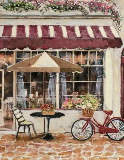 Hot Gemälde STRAßENCAFE IN ROT Originalbilder