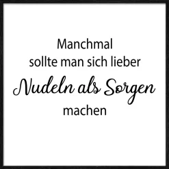 New Gerahmtes Bild LIEBER NUDELN Holzbilder