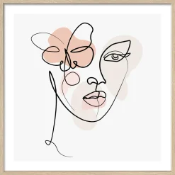 Gerahmtes Bild LINE-ART-FACES Holzbilder