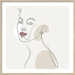 Gerahmtes Bild LINE-ART-FACES Holzbilder