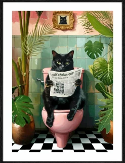 Best Gerahmtes Bild LUSTIGE KATZE Holzbilder|Bilder