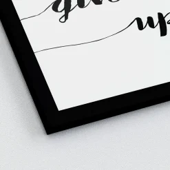Outlet Gerahmtes Bild NEVER GIVE UP Holzbilder