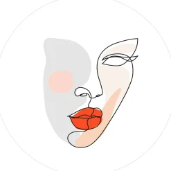 Hot Glasbild FACE LINES IV Glasbilder