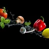 Online Glasbild FLYING VEGETABLES Glasbilder