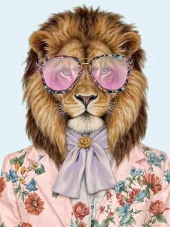 Glasbild LION WITH GLASSES I Glasbilder|Bilder