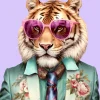Best Glasbild TIGER WITH GLASSES Glasbilder|Bilder