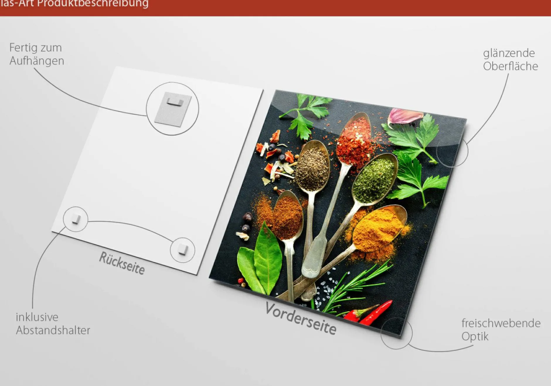 New Glasbild VINTAGE HERBAGE II Glasbilder