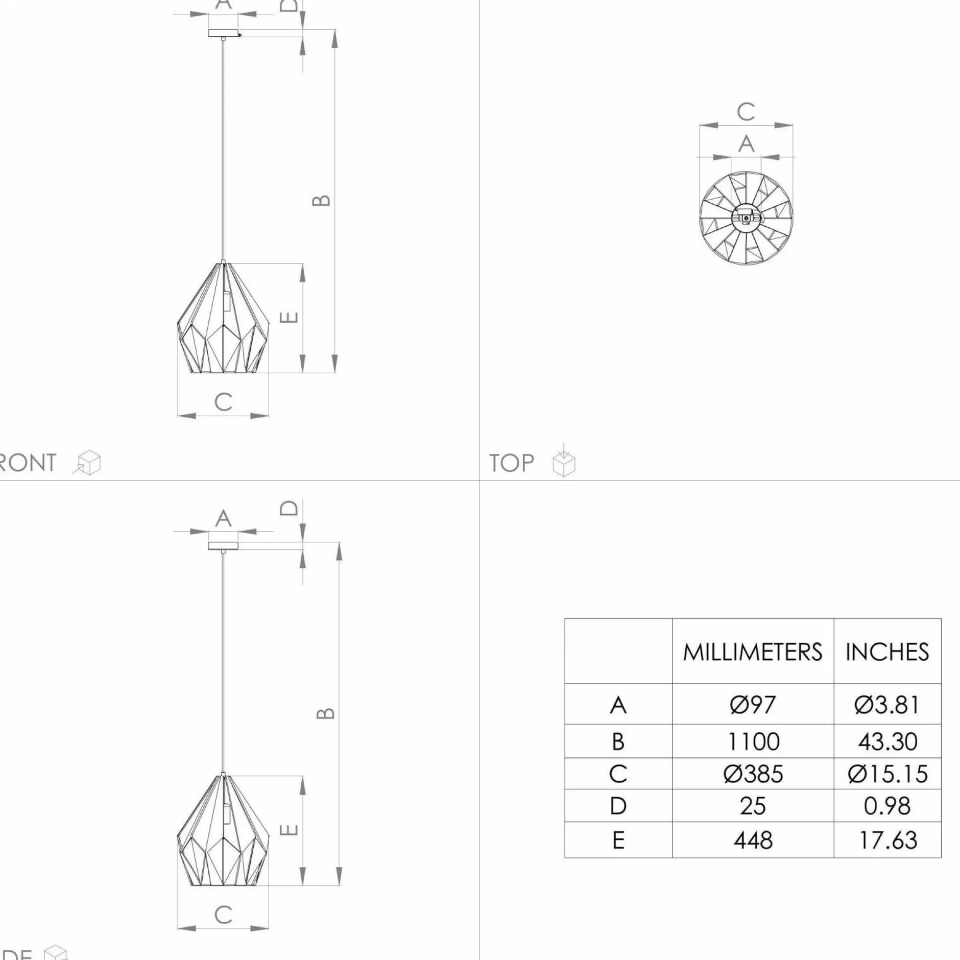 Sale Hängeleuchte CARLTON Pendelleuchten