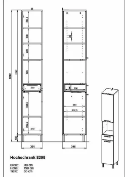 Sale Hochschrank ARVADA Hochschränke|Bad-Hochschränke