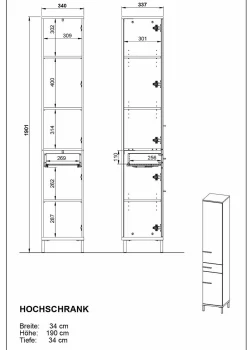 Outlet Hochschrank YONKERS Hochschränke|Bad-Hochschränke