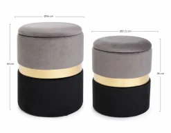 Sale Hocker POLINA 2er Set Hocker & Sitzwürfel|Hocker