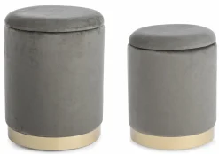 Discount Hocker POLINA 2er Set Hocker & Sitzwürfel|Hocker