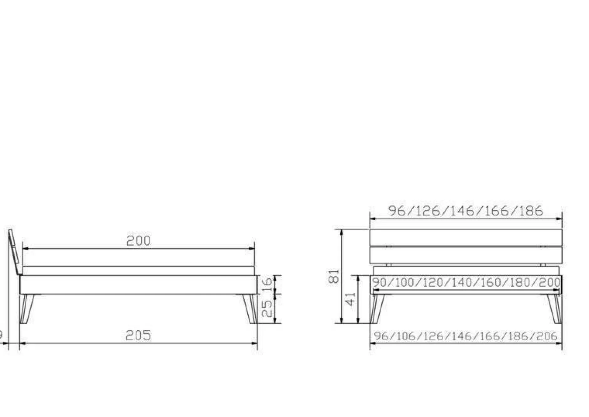 Online Holzbett ORTONA Holzbetten
