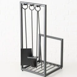 New Kaminholzregal-Set NIKOLA Dekoration