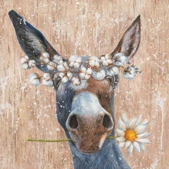 New Keilrahmenbild ESEL MIT BLUMEN Keilrahmenbilder|Originalbilder