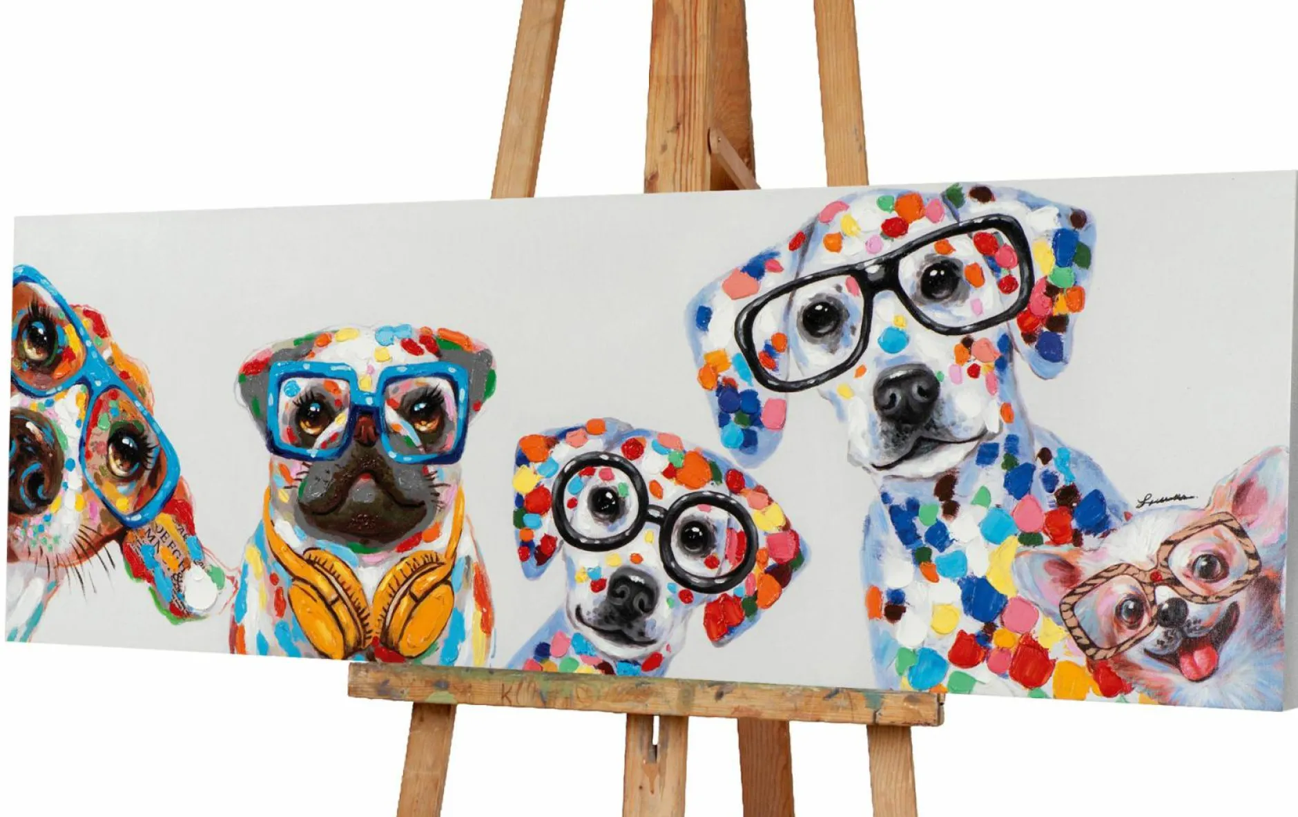 Sale Keilrahmenbild SÜßE HUNDEBANDE Keilrahmenbilder|Originalbilder