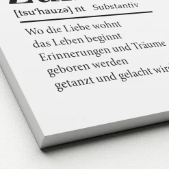 New Keilrahmenbild ZUHAUSE Keilrahmenbilder