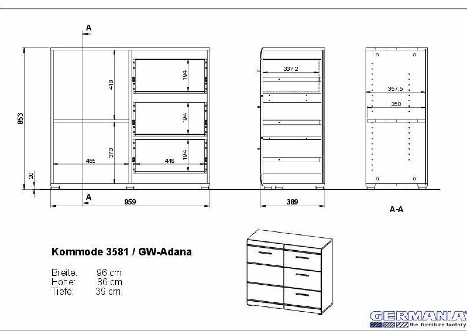 New Kommode GREIFSWALD Kommoden|Kommoden