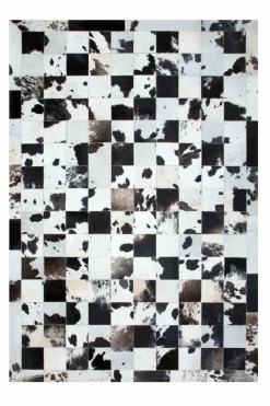 Lederteppich Black/White Fell Teppiche