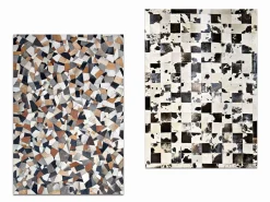 Leder-Teppich braun/beige Fell Teppiche