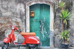 Sale Leinwandbild ROTES MOPED Kunstdrucke