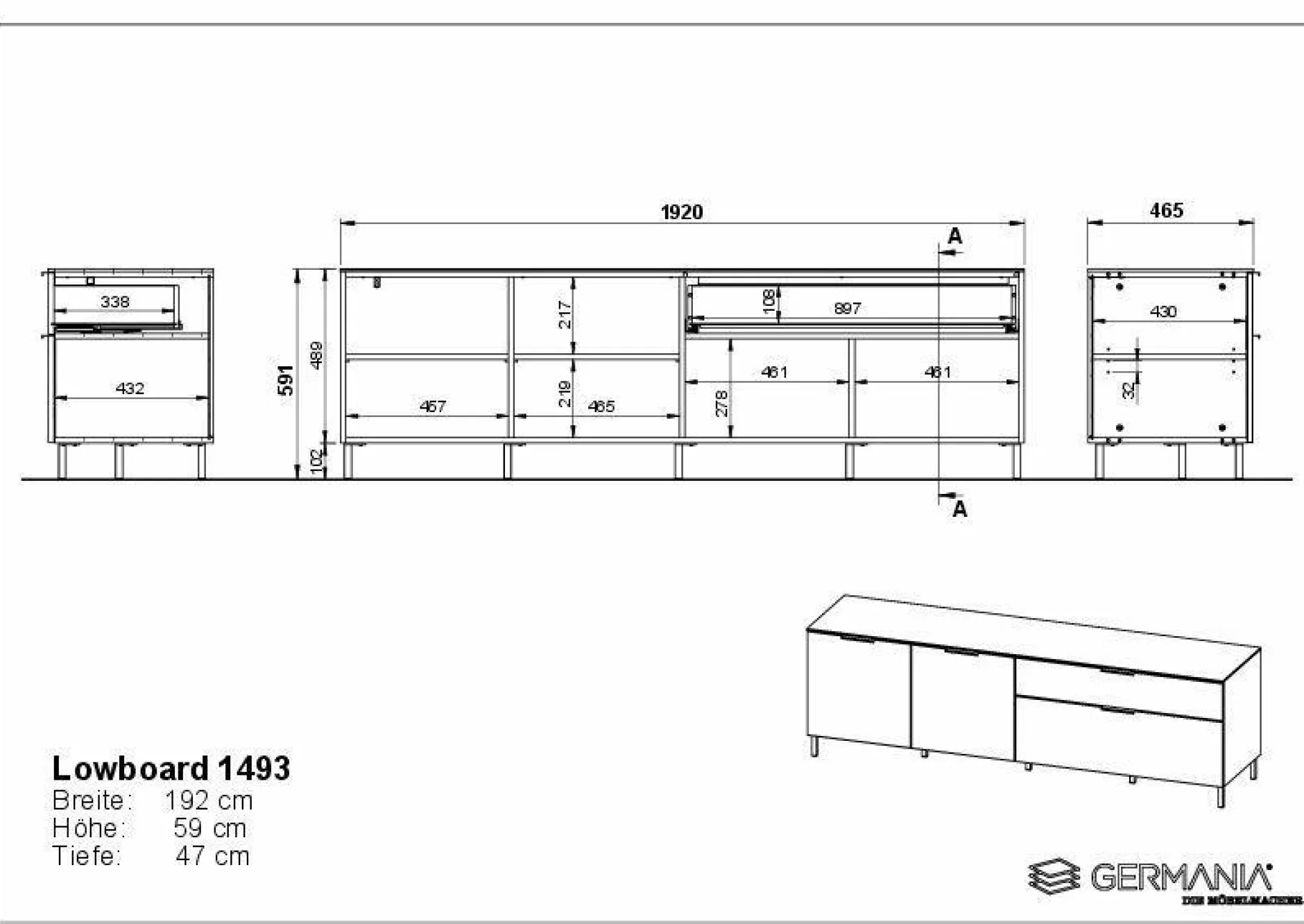 New Lowboard GÖTTINGEN Lowboards