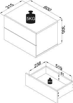 Outlet Nachttisch USAL Nachttische|Nachttische