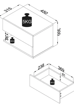 Outlet Nachttisch USAL Nachttische|Nachttische
