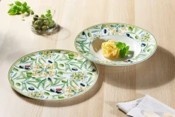New Pizzateller ROMA OLIVA Geschirr|Gedeckter Tisch