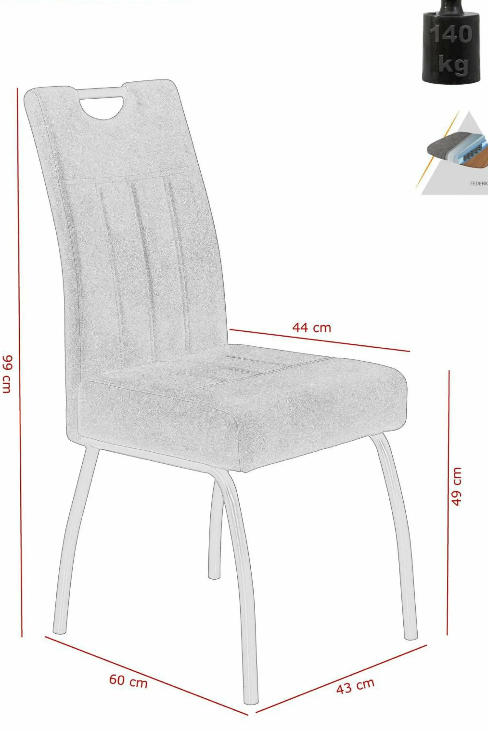 Outlet Polsterstuhl BEATE S 4er Set Polsterstühle