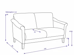 Clearance Sofa 2 Sitzer LUMINARA-B Einzelsofas