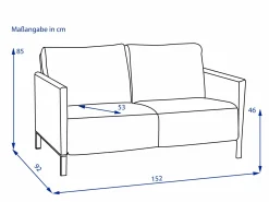 Hot Sofa 2 Sitzer MODENA 220 Einzelsofas