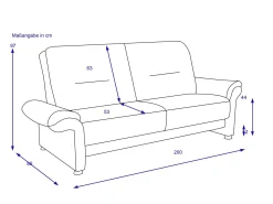 Sofa 3 Sitzer RECITA Polstermöbel|Einzelsofas
