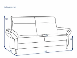 Best Sofa 3 Sitzer VOLLEY Polstermöbel|Einzelsofas
