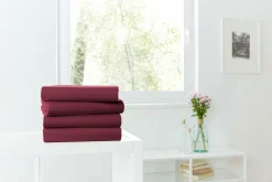 Outlet Spannbettlaken Jersey bordeaux Spannbettlaken|Spannbetttücher