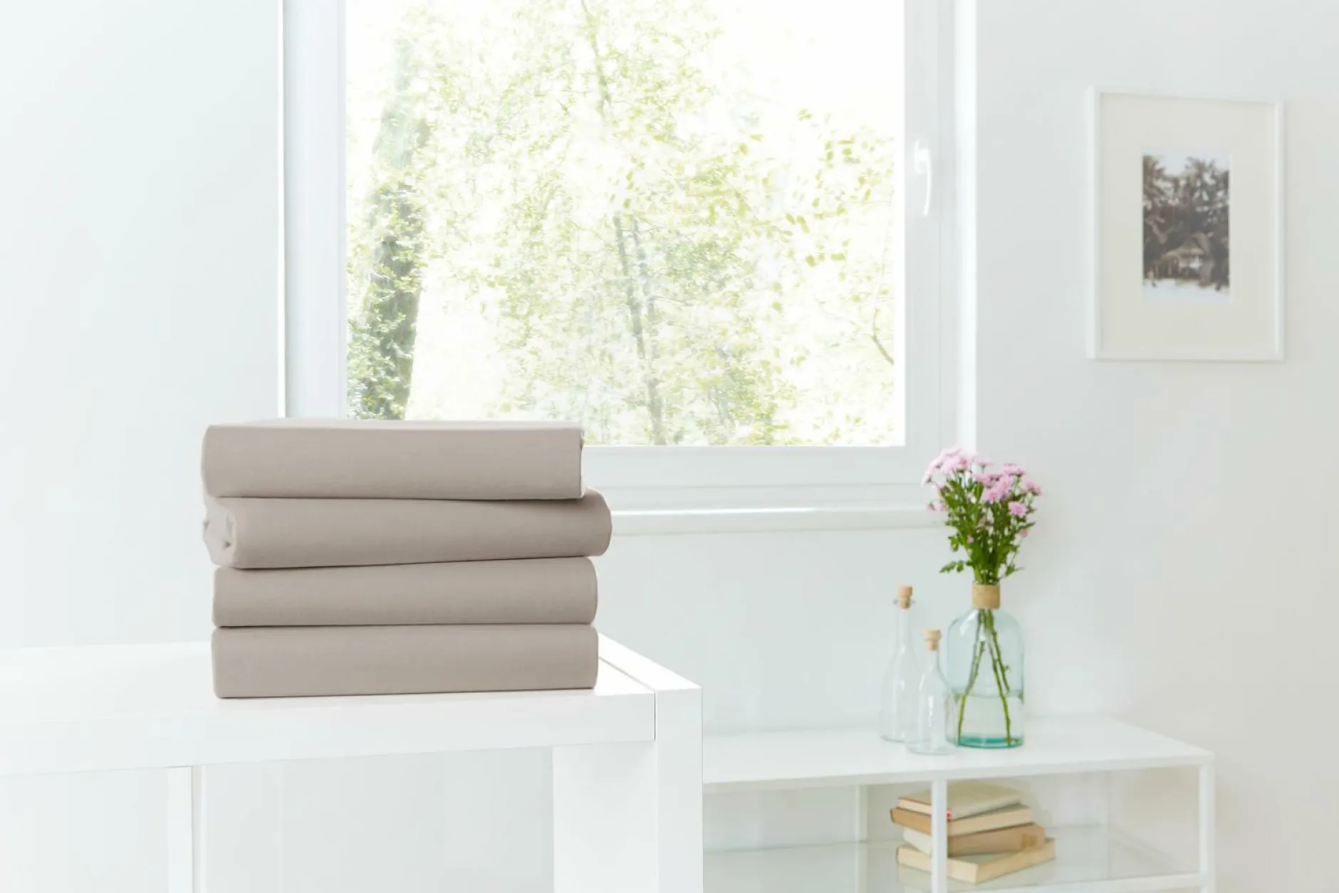 Discount Spannbettlaken Jersey kiesel Spannbettlaken|Spannbetttücher