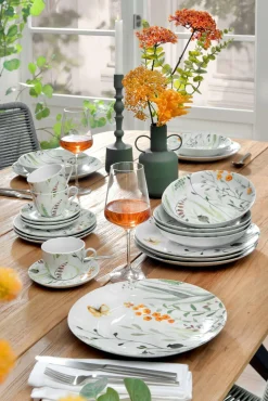 Online Tafelservice FLOWER Geschirr|Gedeckter Tisch